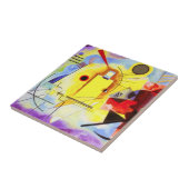 Kandinsky Yellow Red Blue Tile Tegeltje (Zijkant)