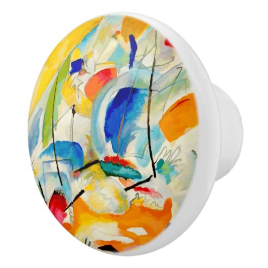 Kandinsky Zeeslag 1913 Keramische Knop (Rechts)