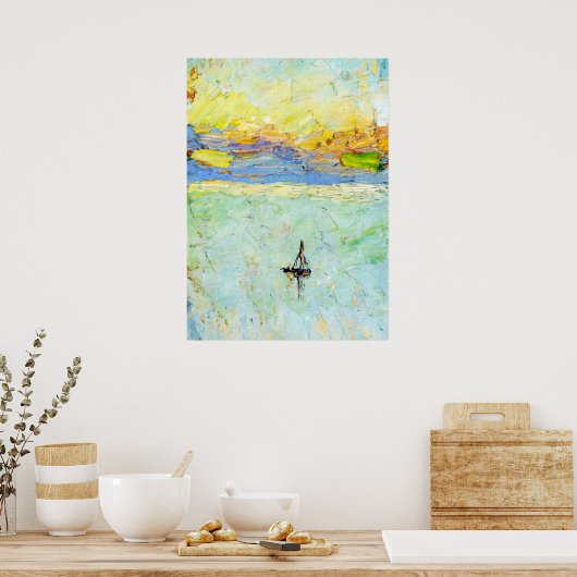 Kandinsky - Zeilboot in Zee Poster (Keuken)