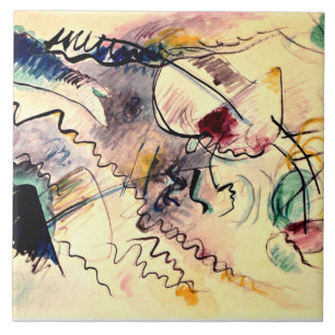 Kandinsky - Zonder titel, kunstwerk van 1913 Tegeltje