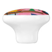 Kandinsky - Zware Rood Keramische Knop (Zijkant)