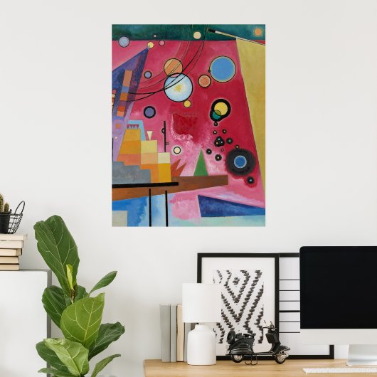 Kandinsky - Zware Rood Poster (Thuiskantoor)
