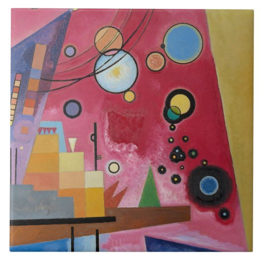 Kandinsky - Zware Rood Tegeltje (Voorkant)