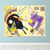 KANDINSKY - ZWART EN PAARS - 1923 - Bauhaus - Canvas Afdruk (Insitu (Houten vloer))