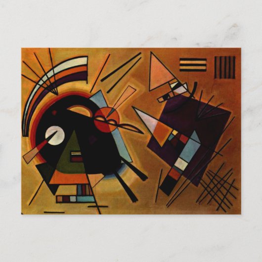 Kandinsky - Zwart en Paars Briefkaart (Voorkant)