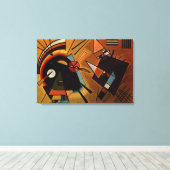 Kandinsky - Zwart en Paars Canvas Afdruk (Insitu (Houten vloer))