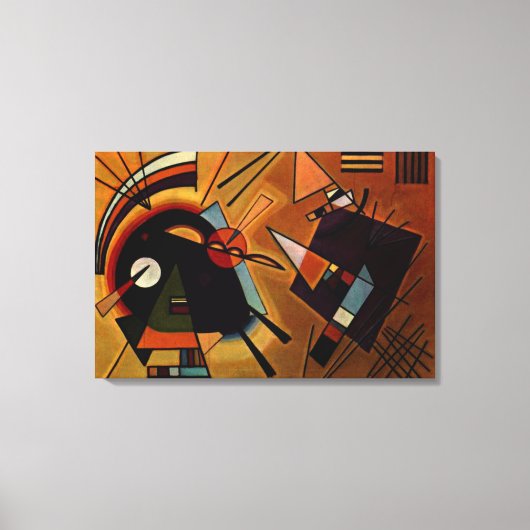 Kandinsky - Zwart en Paars Canvas Afdruk (Voorkant)