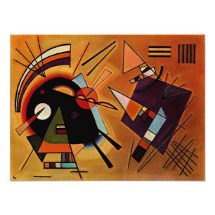 Kandinsky - Zwart en Paars, Foto Afdruk