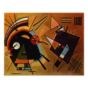 Kandinsky - Zwart en Paars, Foto Afdruk