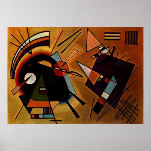 Kandinsky - Zwart en Paars Poster (Voorkant)
