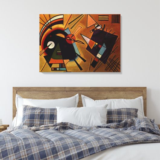 Kandinsky - Zwart en Violet Canvas Afdruk (Insitu (Slaapkamer))