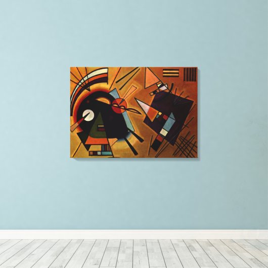 Kandinsky - Zwart en Violet Canvas Afdruk (Insitu (Houten vloer))