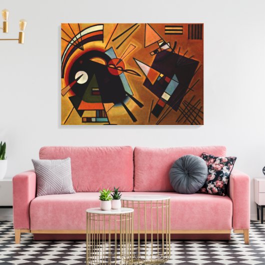 Kandinsky - Zwart en Violet Canvas Afdruk (Insitu (Woonkamer))