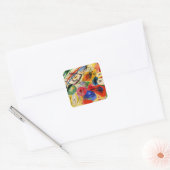 Kandinsky - Zwarte lijnen Vierkante Sticker (Envelop)