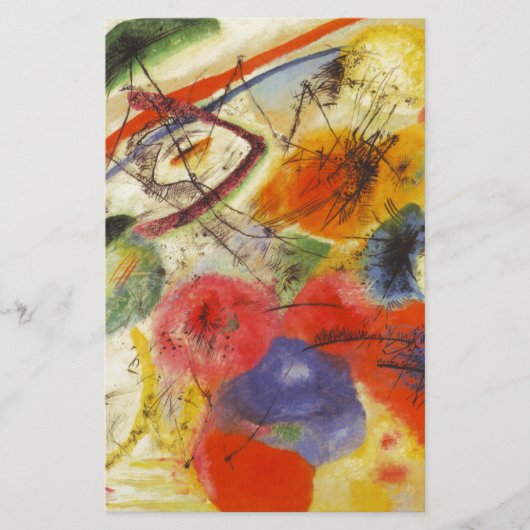 Kandinsky Zwarte Streken Abstract Schilderij Briefpapier (Voorkant)