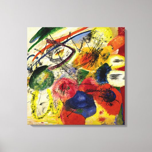 Kandinsky - Zwarte streken Canvas Afdruk (Voorkant)