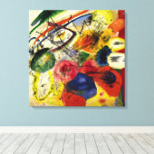 Kandinsky - Zwarte streken Canvas Afdruk (Insitu (Houten vloer))