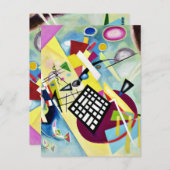 Kandinsky - Zwartraster, populaire abstracte kunst Briefkaart (Voorkant / Achterkant)