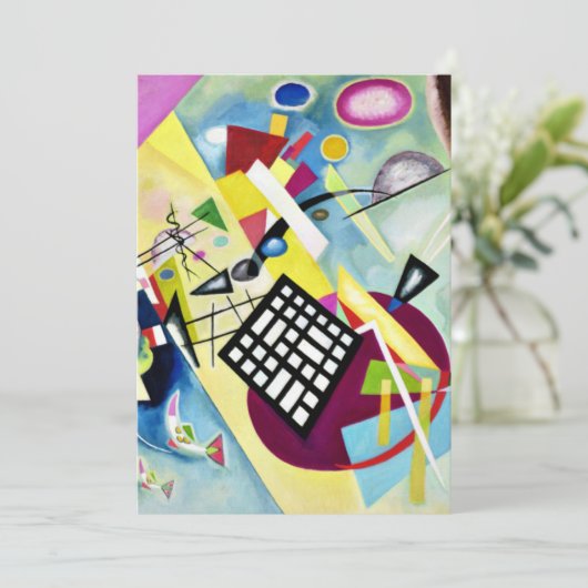 Kandinsky - Zwartraster, populaire abstracte kunst Kaart (Staand voorkant)