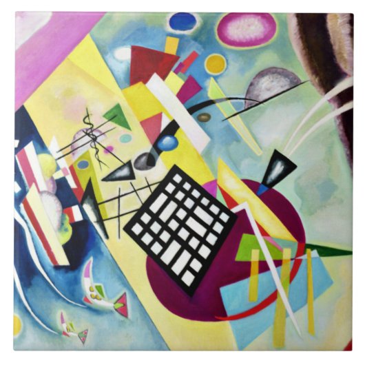 Kandinsky - Zwartraster Tegeltje (Voorkant)