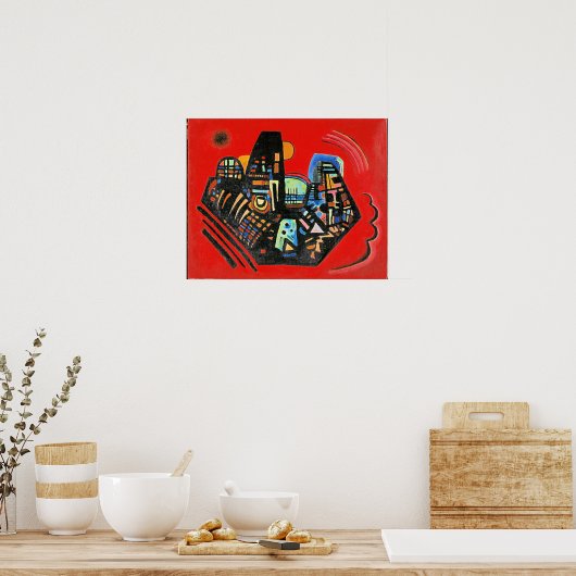 Kandinsky's abstracte kunst, Zwart-Rood, Poster (Keuken)