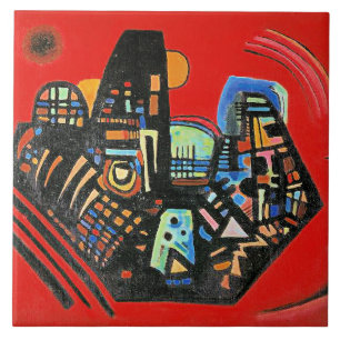 Kandinsky's abstracte kunst, Zwart-Rood, Tegeltje