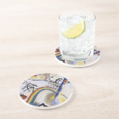 Kandinsky's Abstracte schilderij 1910 Gedateerde K Zandsteen Onderzetter (Zijkant)