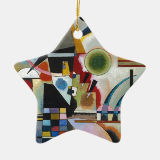 Kandinsky's Abstracte schildpaddenstoel Keramisch Ornament (Voorkant)
