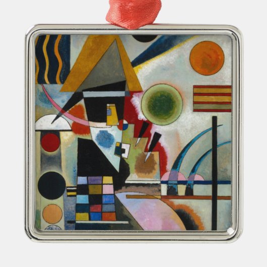 Kandinsky's Abstracte schildpaddenstoel Metalen Ornament (Voorkant)