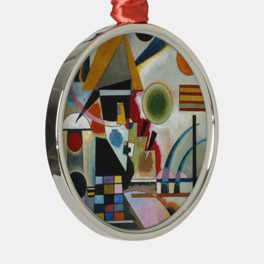 Kandinsky's Abstracte schildpaddenstoel Metalen Ornament (Rechts)