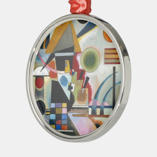 Kandinsky's Abstracte schildpaddenstoel Metalen Ornament (Links)