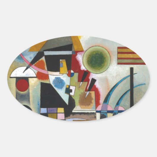 Kandinsky's Abstracte schildpaddenstoel Ovale Sticker (Voorkant)