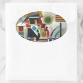 Kandinsky's Abstracte schildpaddenstoel Ovale Sticker (Tas)