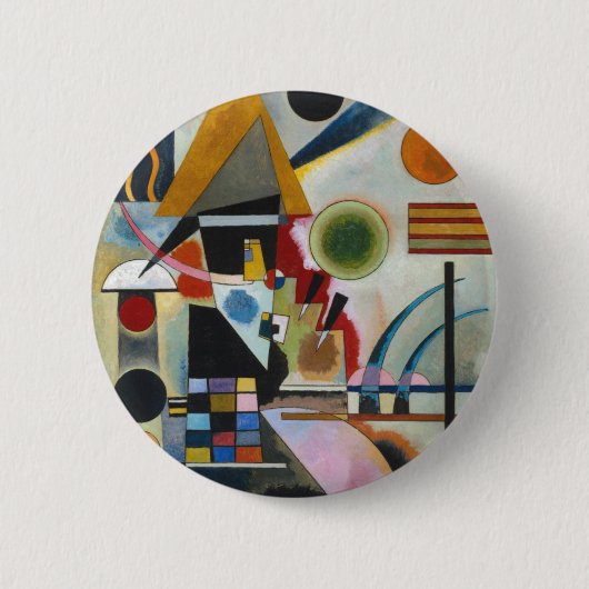 Kandinsky's Abstracte schildpaddenstoel Ronde Button 5,7 Cm (Voorkant)