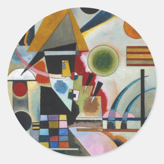 Kandinsky's Abstracte schildpaddenstoel Ronde Sticker (Voorkant)