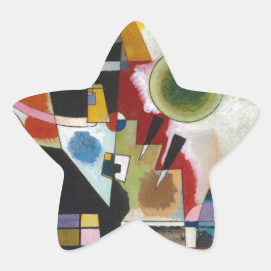 Kandinsky's Abstracte schildpaddenstoel Ster Sticker (Voorkant)