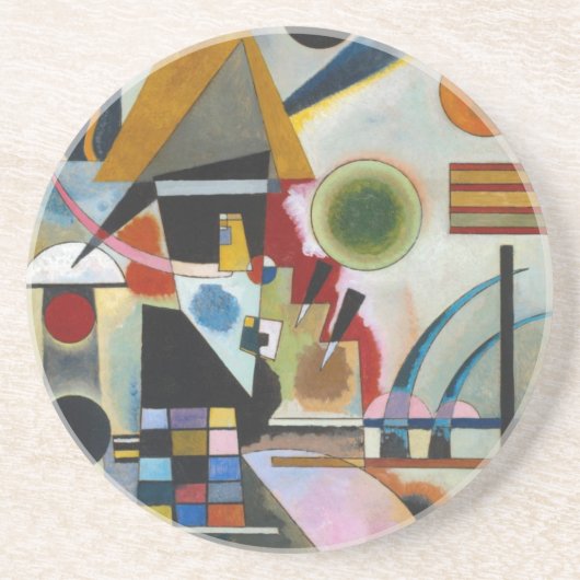 Kandinsky's Abstracte schildpaddenstoel Zandsteen Onderzetter (Voorkant)