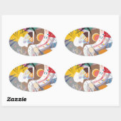 Kandinsky's Dominant Curve Abstract Ovale Sticker (Vel)