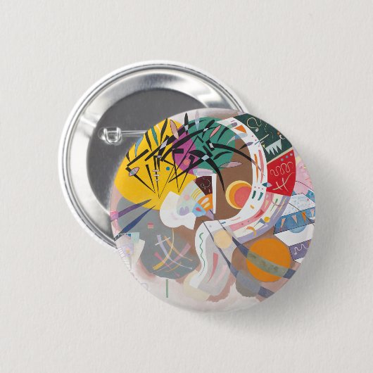 Kandinsky's Dominant Curve Abstract Ronde Button 5,7 Cm (Voorkant /achterkant)