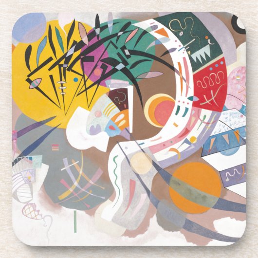 Kandinsky's Dominant Curve Abstracte kunstschilder Bier Onderzetter (Voorkant)