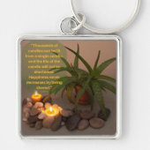 Kandle Aloe-foto en Boeddha-citaat Sleutelhanger (Voorkant)