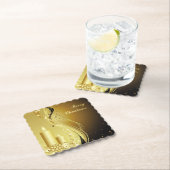 Kandle Kerstmis Holly op mousserende achtergrond Kartonnen Onderzetters (Insitu)