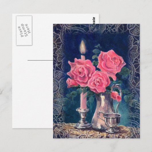 KANDLE LICHT EN ROZEN VAN SHARON SHARPE BRIEFKAART (Voorkant / Achterkant)