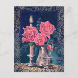 KANDLE LICHT EN ROZEN VAN SHARON SHARPE BRIEFKAART