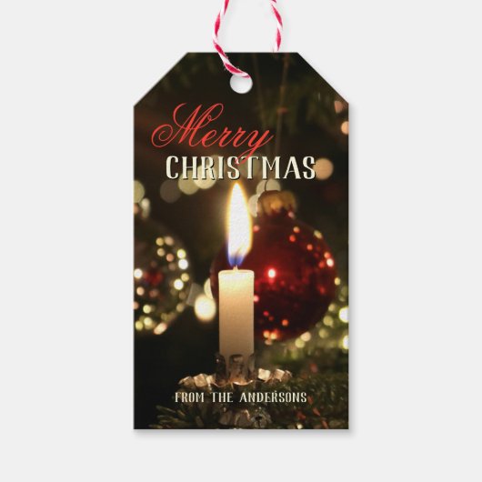 Kandle Light Sparkles Merry kerstcadeau Label Cadeaulabel (Voorkant)