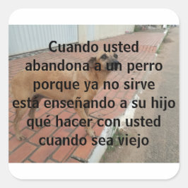 kando ustona verlaten perro vierkante sticker