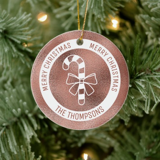 Kandriet - Faux Roos Gold Foil (niet echt Folie) Keramisch Ornament (Boom)