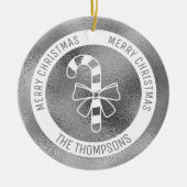 Kandriet - Faux Silver Foil look (geen echte Folie Keramisch Ornament (Voorkant)