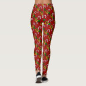 Kandriet met feestelijke kerstLeggings met lint Leggings (Achterkant)