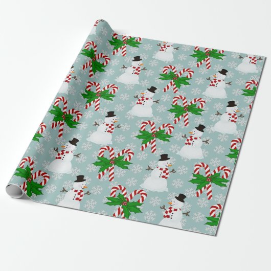 Kandriet, Snowman-papierbladen Cadeaupapier (Uitgerold)